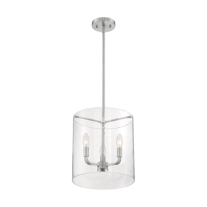 SATCO/NUVO Sommerset 3-Light Pendant Fixture Brushed Nickel Finish With Clear Glass (60-7177)