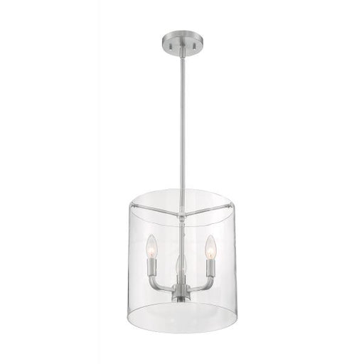 SATCO/NUVO Sommerset 3-Light Pendant Fixture Brushed Nickel Finish With Clear Glass (60-7177)