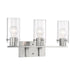 SATCO/NUVO Sommerset 3-Light Vanity Fixture Brushed Nickel Finish With Clear Glass (60-7173)