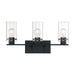 SATCO/NUVO Sommerset 3-Light Vanity Fixture Matte Black Finish With Clear Glass (60-7273)