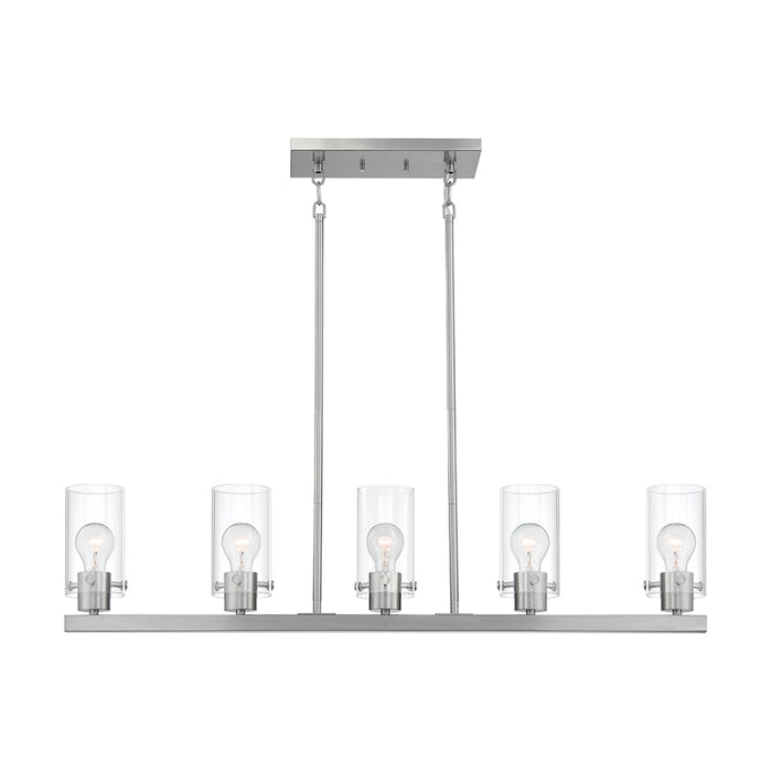 SATCO/NUVO Sommerset 5-Light Island Pendant Fixture Brushed Nickel Finish With Clear Glass (60-7176)