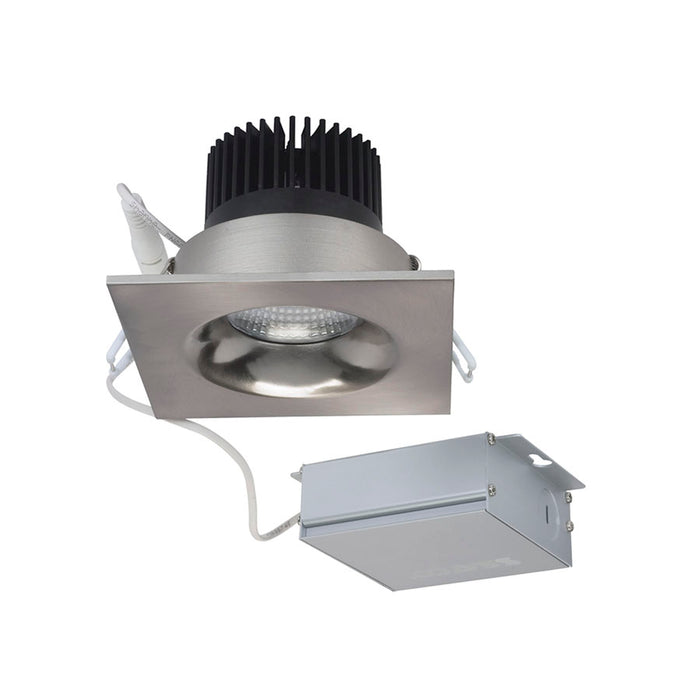 SATCO/NUVO SPRINT 12W LED Direct Wire Downlight 3.5 Inch 3000K 120V Dimmable Square Remote Driver Brushed Nickel (S11635)