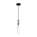 SATCO/NUVO Spyglass 1-Light Mini Pendant Fixture Black Finish With Clear Glass (60-6876)