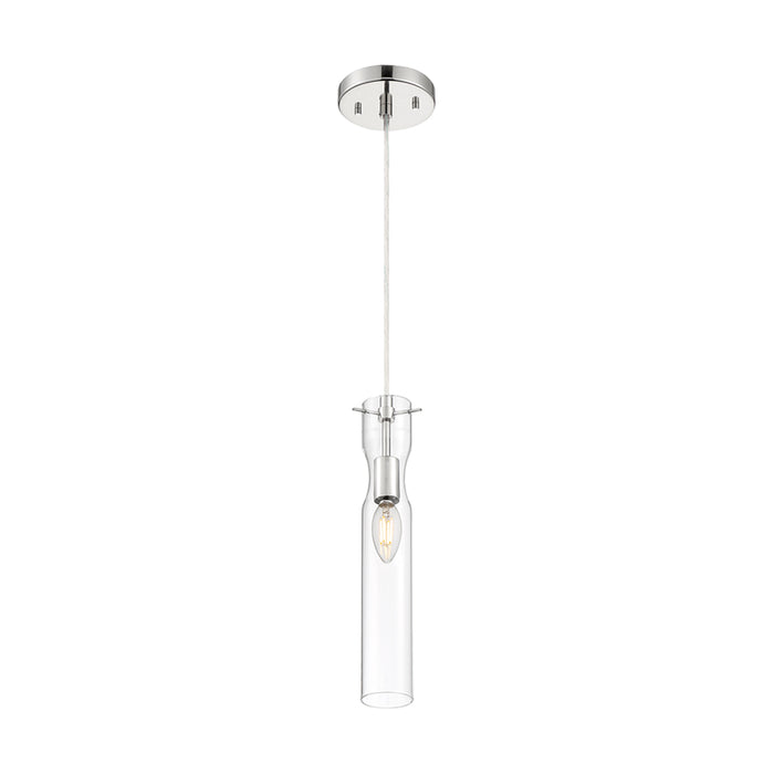 SATCO/NUVO Spyglass 1-Light Mini Pendant Fixture Polished Nickel Finish With Clear Glass (60-6866)