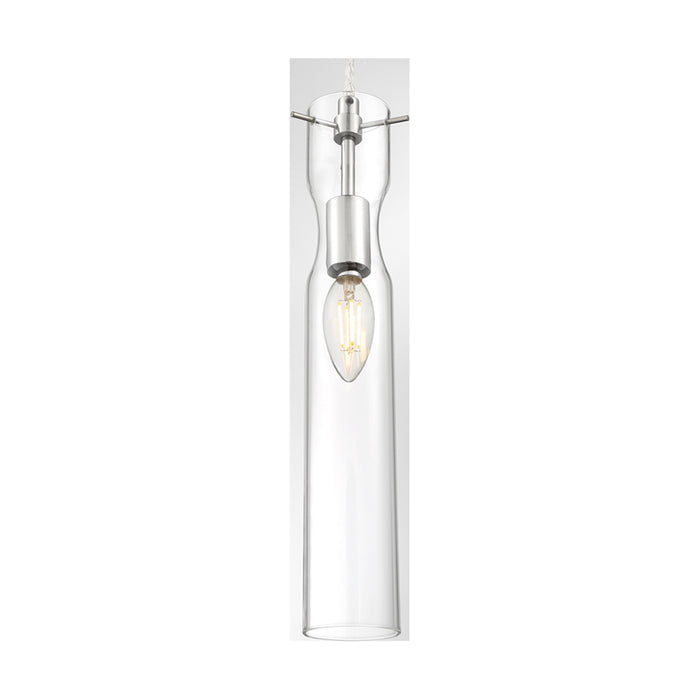 SATCO/NUVO Spyglass 1-Light Mini Pendant Fixture Polished Nickel Finish With Clear Glass (60-6866)