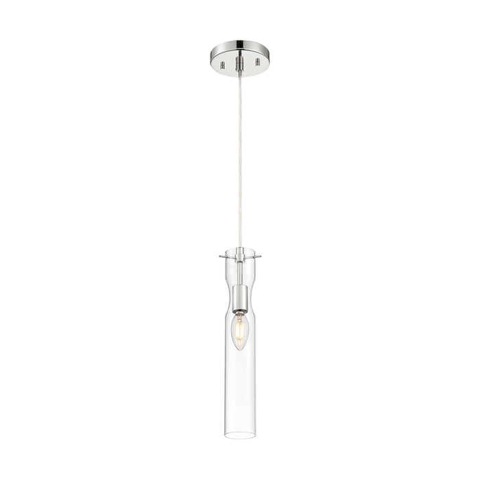 SATCO/NUVO Spyglass 1-Light Mini Pendant Fixture Polished Nickel Finish With Clear Glass (60-6866)