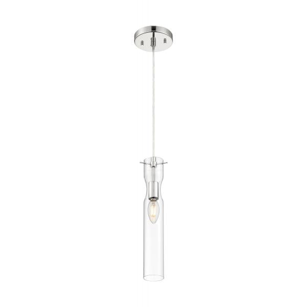 SATCO/NUVO Spyglass 1-Light Mini Pendant Fixture Polished Nickel Finish With Clear Glass (60-6866)