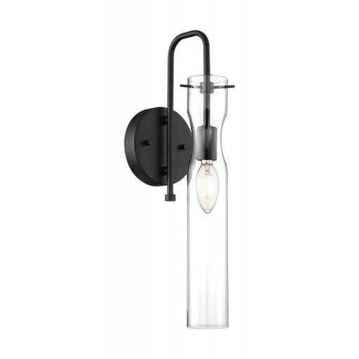 SATCO/NUVO Spyglass 1-Light Wall Sconce Fixture Black Finish With Clear Glass (60-6875)