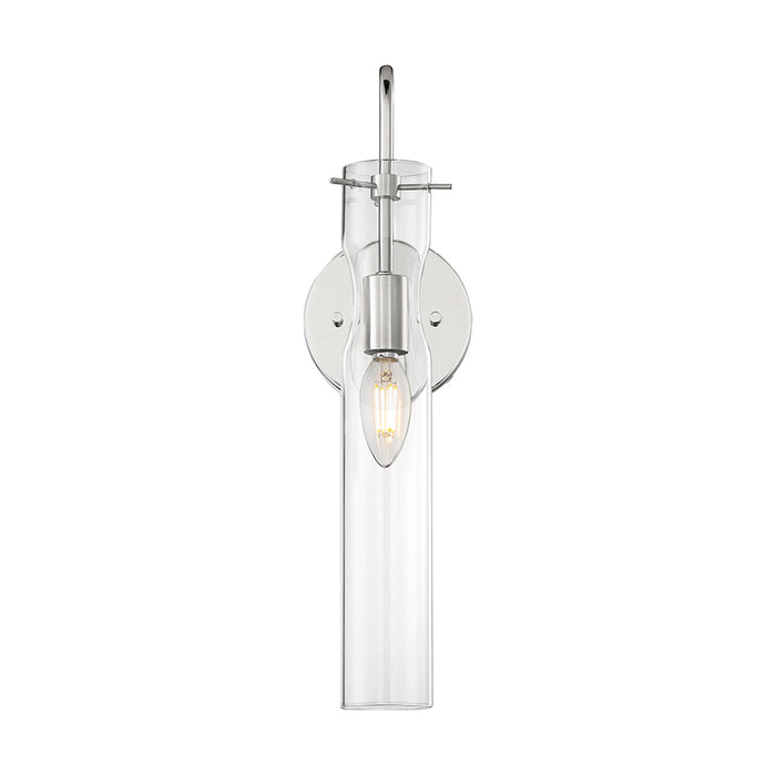 SATCO/NUVO Spyglass 1-Light Wall Sconce Fixture Polished Nickel Finish With Clear Glass (60-6865)