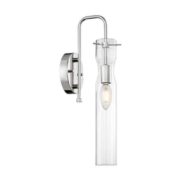 SATCO/NUVO Spyglass 1-Light Wall Sconce Fixture Polished Nickel Finish With Clear Glass (60-6865)