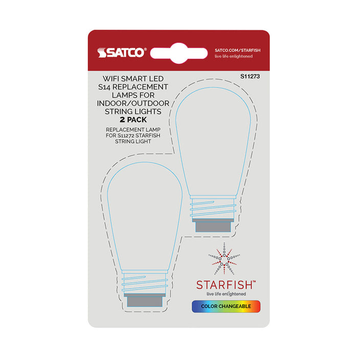 SATCO/NUVO Starfish 4-Pin S14 LED Replacement String Lamp Color Changing Starfish IOT 2 Pack (S11273)