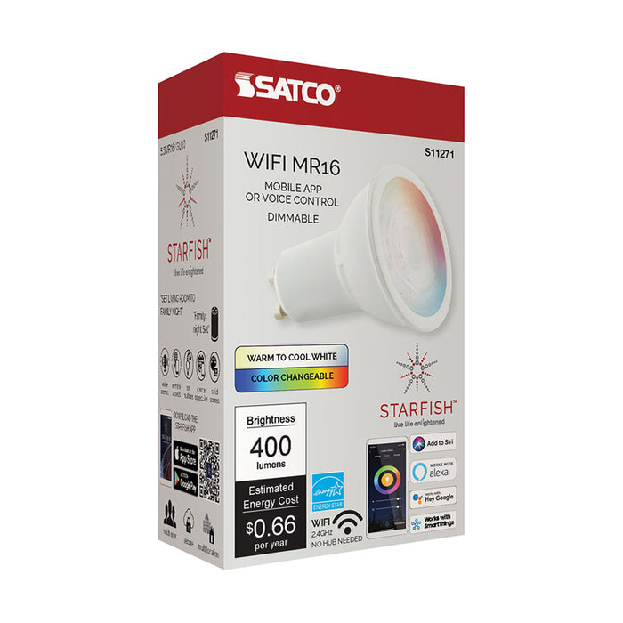 SATCO/NUVO Starfish 5.5W MR16 LED Tunable White Starfish IOT 120V 400Lm RGBW (S11271)