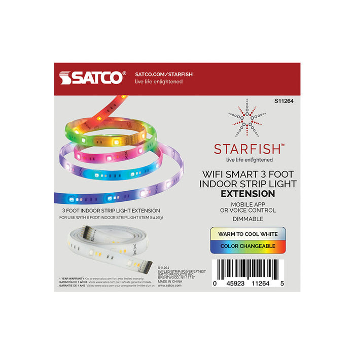 SATCO/NUVO Starfish 8W 3 Foot Extension LED Color Changing Strip Light Starfish IOT 120V 800Lm (S11264)