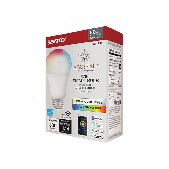 SATCO/NUVO Starfish 9.5W A19 LED RGB And Tunable White Starfish IOT 120V 800Lm (S11252)