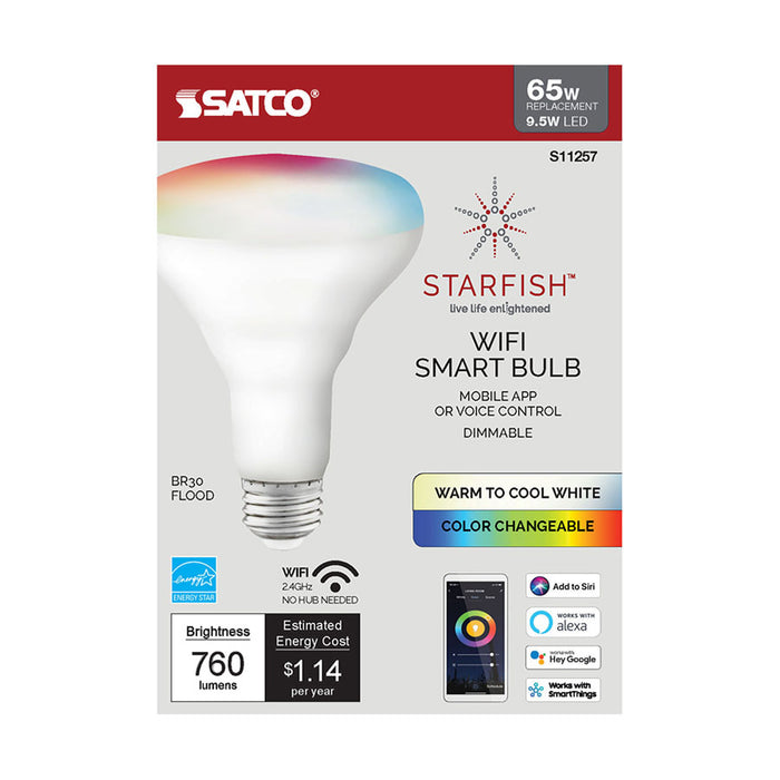 SATCO/NUVO Starfish 9.5W BR30 LED RGB And Tunable White Starfish IOT 120V 760Lm (S11257)