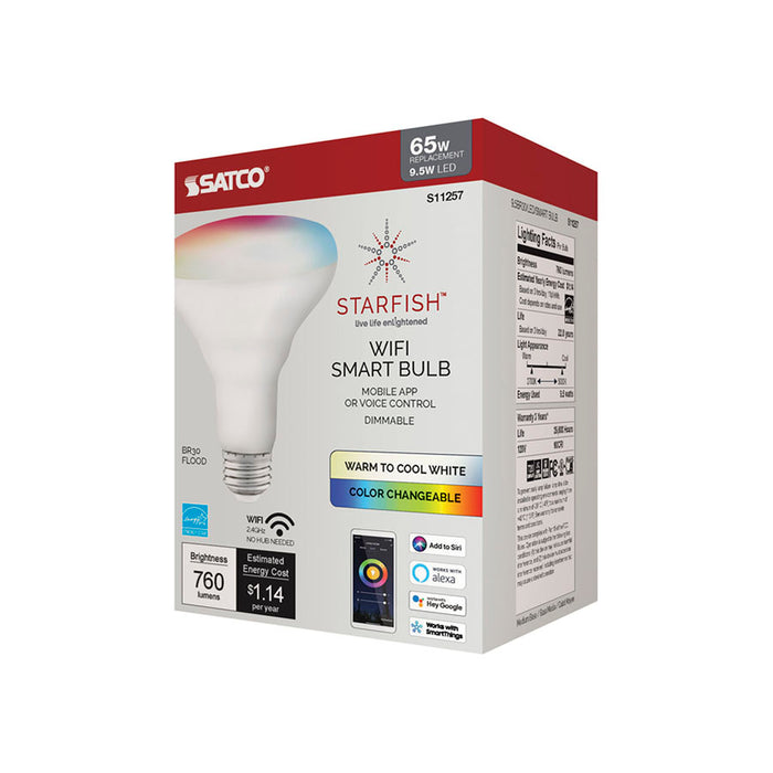 SATCO/NUVO Starfish 9.5W BR30 LED RGB And Tunable White Starfish IOT 120V 760Lm (S11257)