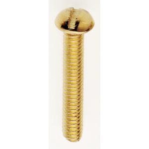 SATCO/NUVO Steel Round Head Slotted Machine Screw 8/32 1 Inch Length Brass Plated Finish (90-027)