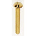 SATCO/NUVO Steel Round Head Slotted Machine Screw 8/32 1 Inch Length Brass Plated Finish (90-027)