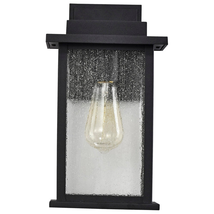 SATCO/NUVO Sullivan 1-Light Medium Wall Lantern Matte Black With Clear Seeded Glass (60-7375)