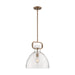 SATCO/NUVO Teresa 1-Light Bell Pendant Fixture Burnished Brass Finish With Clear Glass (60-7142)