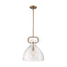 SATCO/NUVO Teresa 1-Light Bell Pendant Fixture Burnished Brass Finish With Clear Glass (60-7142)