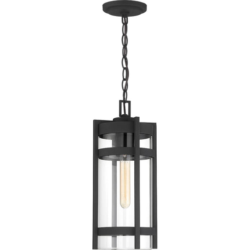 SATCO/NUVO Tofino 1-Light Hanging Lantern Textured Black Finish With Clear Seeded Glass (60-6574)