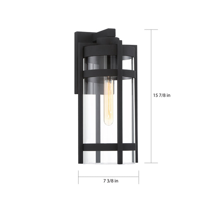 SATCO/NUVO Tofino 1-Light Large Lantern Textured Black Finish With Clear Seeded Glass (60-6573)