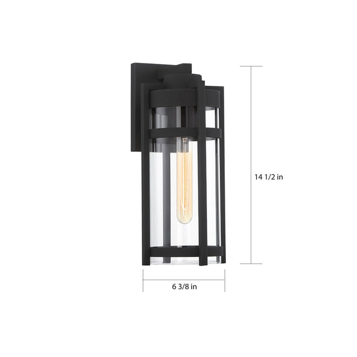 SATCO/NUVO Tofino 1-Light Medium Lantern Textured Black Finish With Clear Seeded Glass (60-6572)