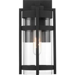 SATCO/NUVO Tofino 1-Light Small Lantern Textured Black Finish With Clear Seeded Glass (60-6571)