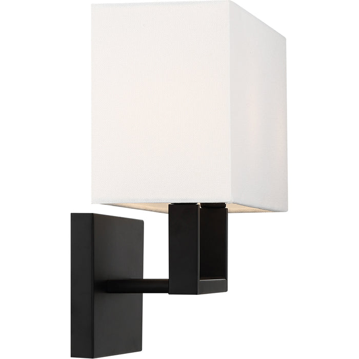 SATCO/NUVO Tribeca 2-Light Vanity Aged Bronze Finish With White Linen Shade (60-6719)