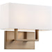 SATCO/NUVO Tribeca 2-Light Vanity Burnished Brass Finish With White Linen Shade (60-6717)