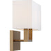 SATCO/NUVO Tribeca 2-Light Vanity Burnished Brass Finish With White Linen Shade (60-6717)