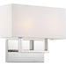 SATCO/NUVO Tribeca 2-Light Vanity Polished Nickel Finish With White Linen Shade (60-6718)