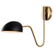 SATCO/NUVO Trilby 1-Light Wall Sconce Matte Black With Burnished Brass (60-7391)