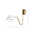 SATCO/NUVO Trilby 1-Light Wall Sconce Matte White With Burnished Brass (60-7392)