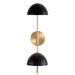 SATCO/NUVO Trilby 2-Light Wall Sconce Matte Black With Burnished Brass (60-7393)