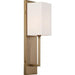 SATCO/NUVO Vesey 1-Light Wall Sconce Burnished Brass Finish With White Linen Shade (60-6692)