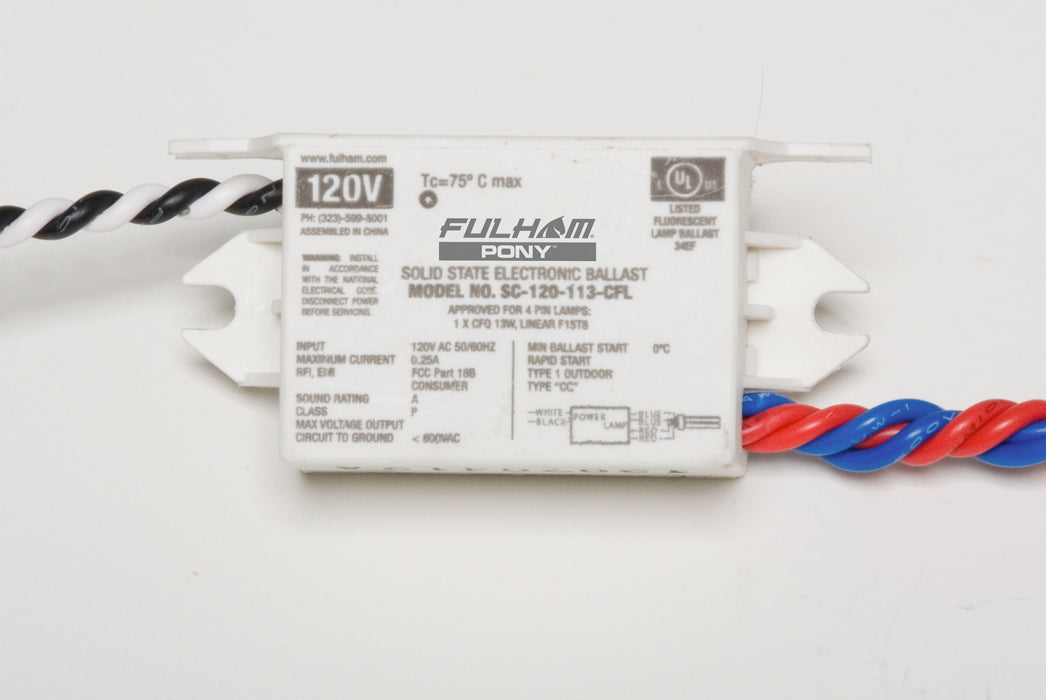 Fulham Pony Series High Frequency Electronic Rapid Start Ballast (SC-120-113-CFL)