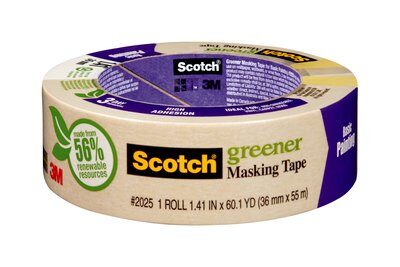 Scotch Ultimate Paint Edge Masking Tape 2460 Gold, 1 in x 60 yd 3.3 mil, 3