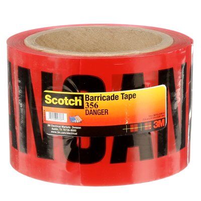 3M - 57767 Scotch Barricade Tape 356 Danger 3 Inch X 300 Foot Red (7000133182)