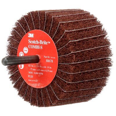 3M - 80678 Scotch-Brite Combi-S Wheel 80678 3 Inch X 1-3/4 Inch 1/4 Inch Shank P120 X-Weight (7100093994)