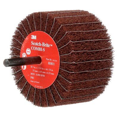 3M - 80801 Scotch-Brite Combi-S Wheel 80801 3 Inch X 1-3/4 Inch 1/4 Inch Shank 80 X-Weight (7000077965)