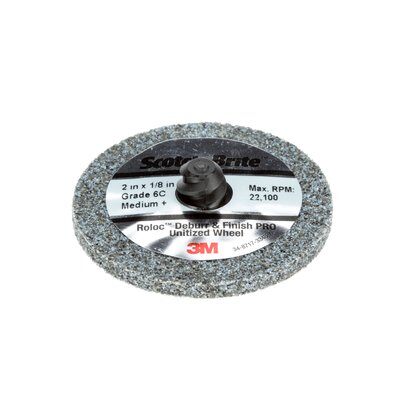 3M - 65082 Scotch-Brite Roloc Deburr And Finish Pro Unitized Wheel TR 2 Inch X 1/4 Inch X NH 6C Medium Plus (7100081367)