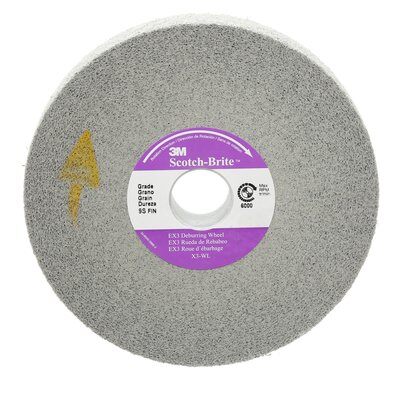 3M - 24026 Scotch-Brite Ex3 Deburring Wheel 6 Inch X 1/2 Inch X 1 Inch 9S Fin (7010365081)