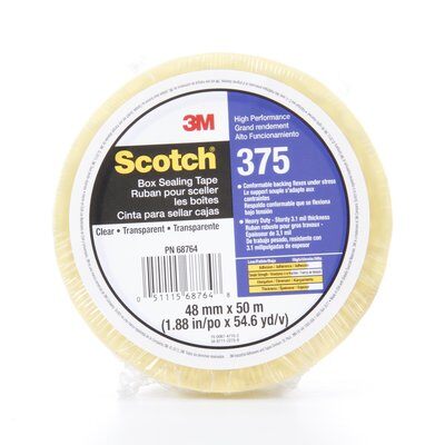 3M - 68764 Scotch Box Sealing Tape 375 Clear 48 Mm X 50 M Individually Wrapped (7010295456)