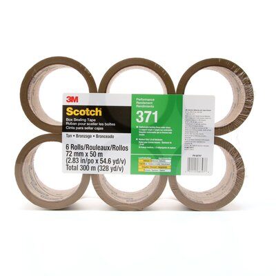 3M - 68797 Scotch Box Sealing Tape 371 Tan 72 Mm X 50 M (7010302432)