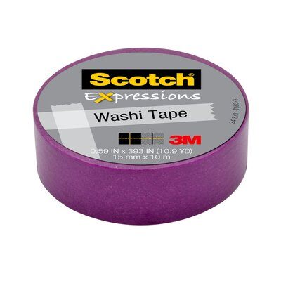 3M - 96427 Scotch Expressions Washi Tape C314-Pur .59 Inch X 393 Inch 15 Mm X 10 M Purple (7100019518)