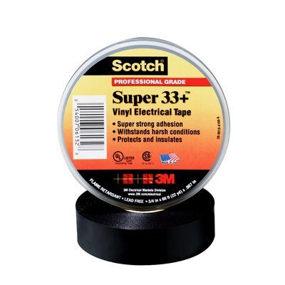 3M - 00053 Scotch Super 33 Plus Vinyl Electrical Tape 3/4 Inch X 36 Yard Black (7000057831)