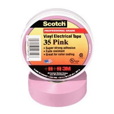 3M - 61333 Scotch Vinyl Color Coding Electrical Tape 35 3/4 Inch X 66 Foot Pink (7010411602)