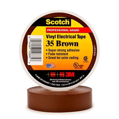 3M - 10299 Scotch Vinyl Color Coding Electrical Tape 35-1/2 Inch X 20 Foot Brown (7000132638)